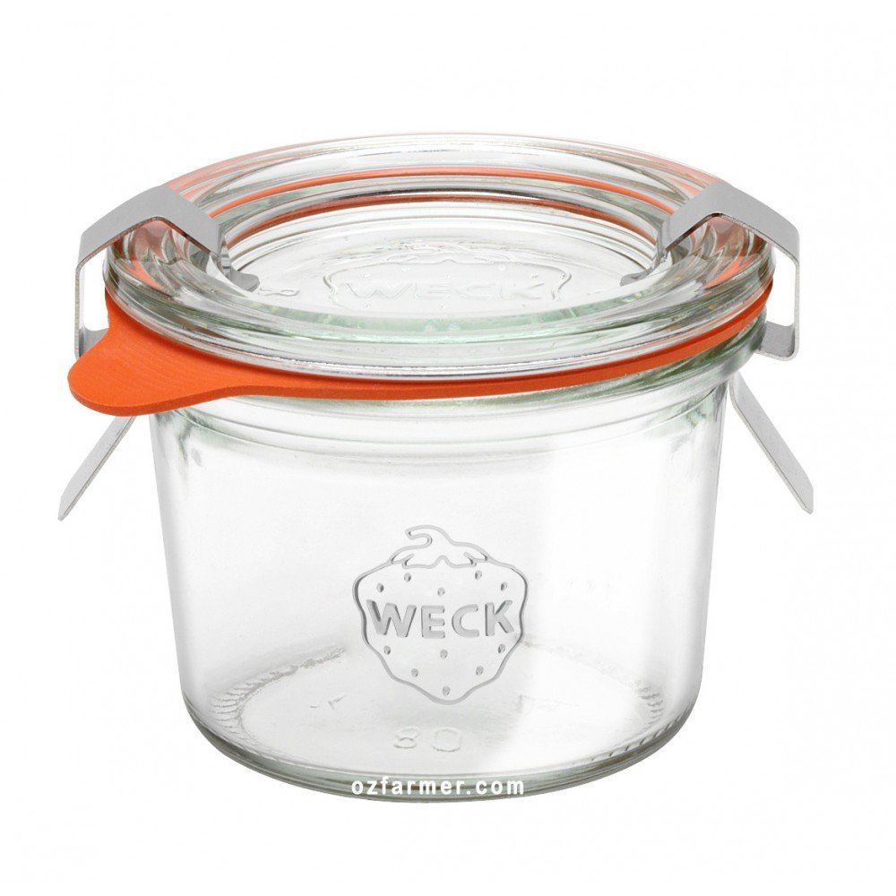 Weck 80ml Mini Tapered Preserving Jar with Seal, Lid, and Clips (Single)