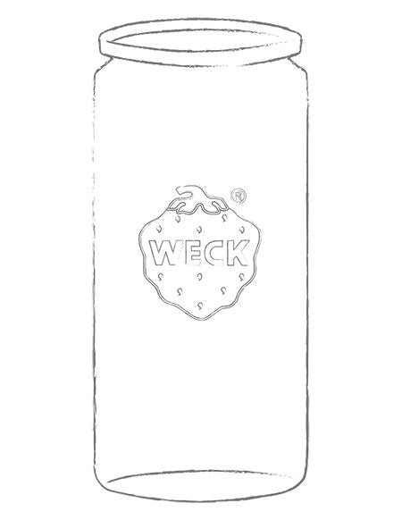 1 litre Cylinder Jar Complete - 908 Weck - Ball Mason Australia