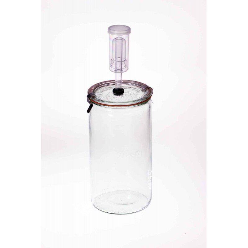 Weck 1590ml (1.5L) Cylinder Fermenting Jar with Fermenting Lid (Single)
