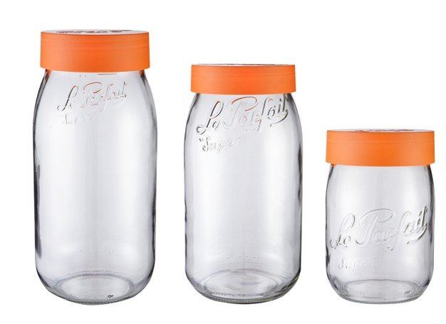 2000ml Le Parfait Storage Jar with Orange Screwtop Lid - Ball Mason Australia