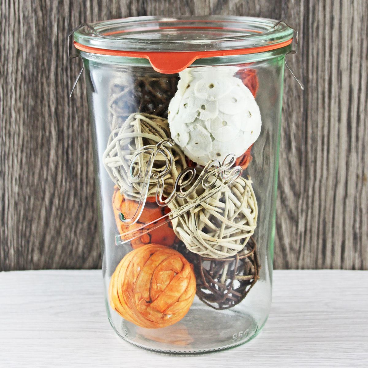 Weck Rex 850ml Tapered Preserving Jar with Seal, Lid, and Clips (Single)