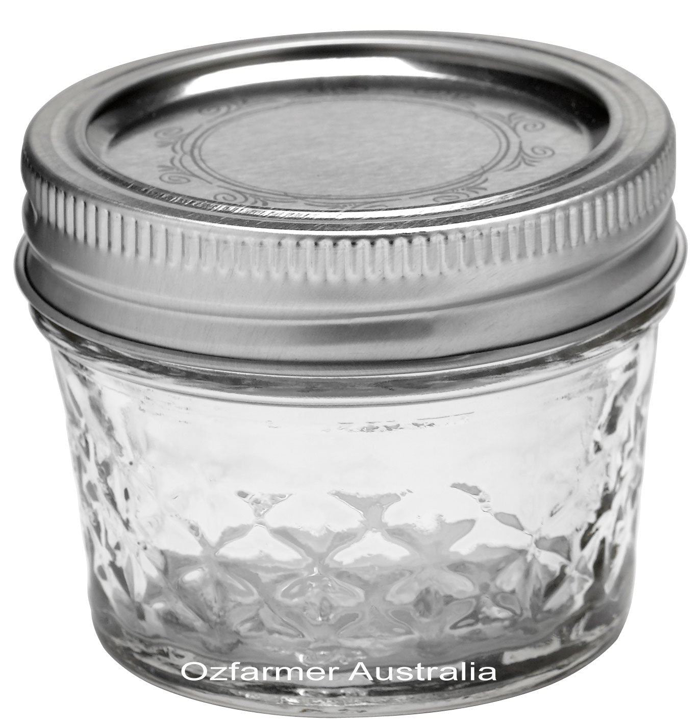 4 x 4oz Quilted Jam Jars and Lids Ball Mason - Ball Mason Australia