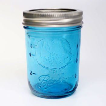 4 x Ball Mason Collection Elite BLUE Jars - Regular Mouth Half Pint / 8oz - Ball Mason Australia