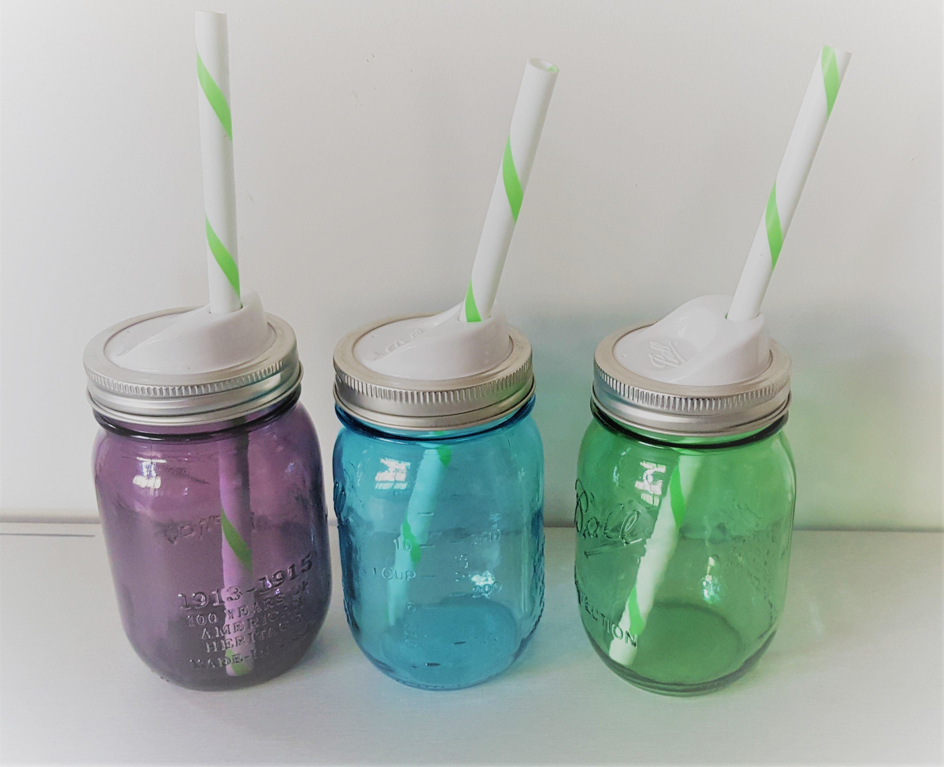 Ball Mason Regular Mouth Sip and Straw Lid (4-Pack)
