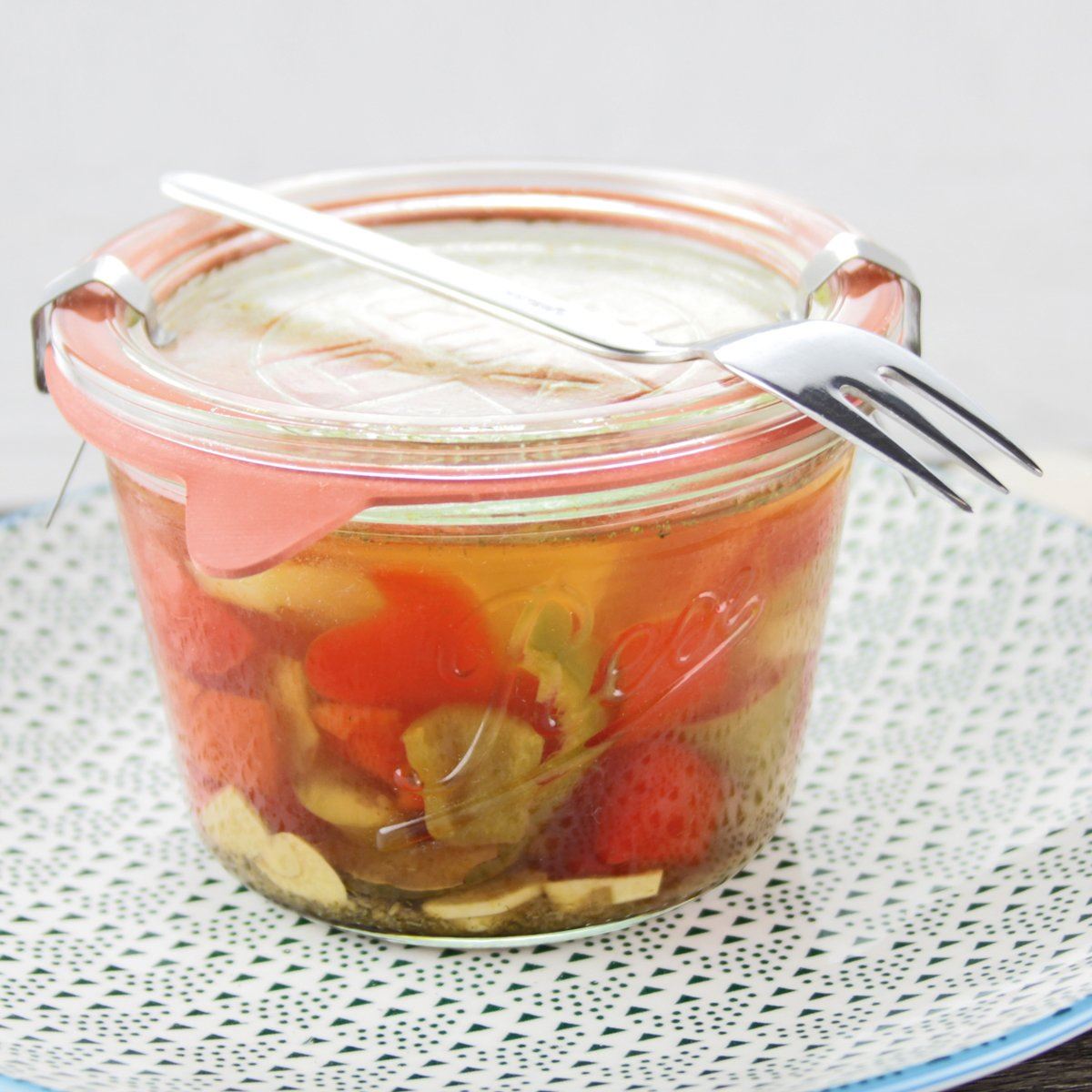 Weck Rex 370ml Tapered Preserving Jar with Seal, Lid, and Clips (Single)