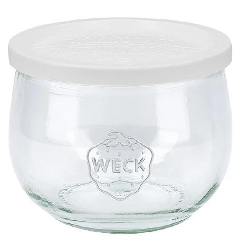 580ml WECK Tulip Jar with WHITE storage lid - Ball Mason Australia