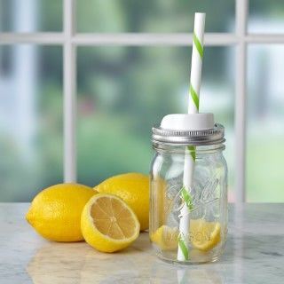 Ball Mason Regular Mouth Sip and Straw Lid (4-Pack)