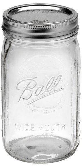 6 x 1 Litre Quarts WIDE Mouth Preserving Jars BPA Free Lids - Ball Mason Australia