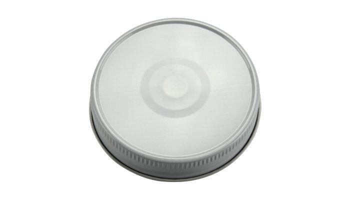70mm SCREW TOP Lid with Hi - Heat Plastisol and safety button WHITE - Ball Mason Australia