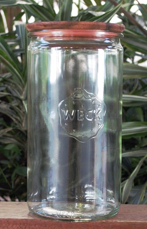 Weck 1590ml (1.5L) Cylinder Preserving Jar with Wooden Lid (Single)