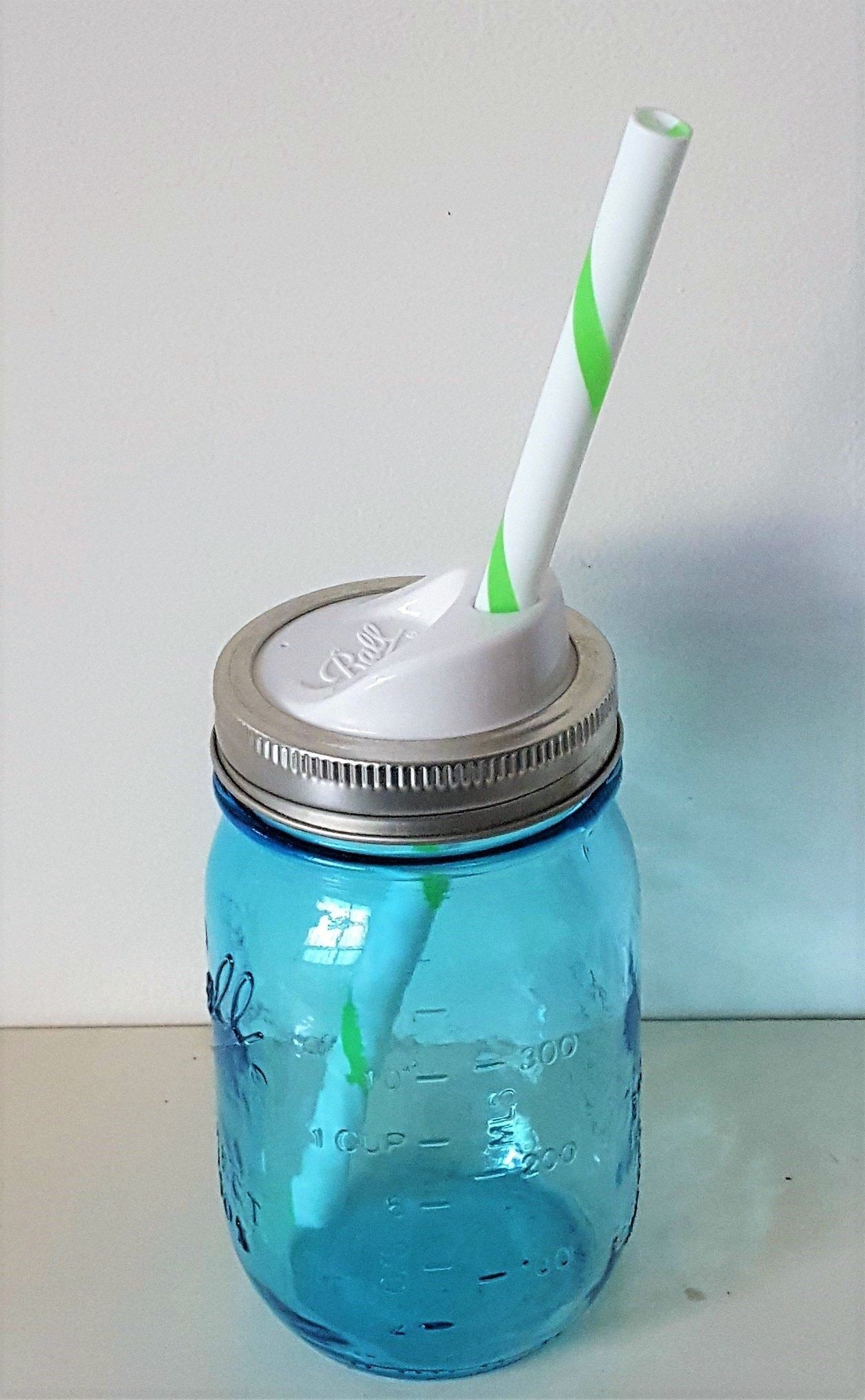 Ball Mason Regular Mouth Sip and Straw Lid (4-Pack)
