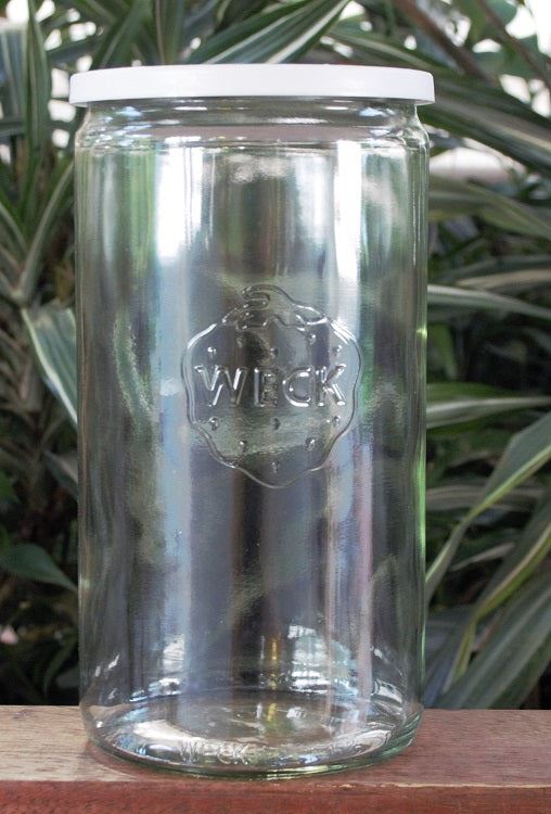 Weck 1590ml (1.5L) Cylinder Preserving Jar with White Storage Lid (Single)