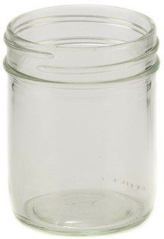12 x Bell 8oz Half Pint Straight Sided Jars with BLACK Lid Non Pop /non High Heat
