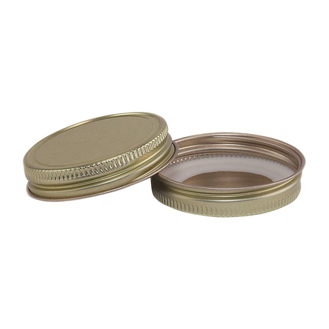 48mm SCREW TOP CT Tin Lid with Food Safe Lining One Piece GOLD