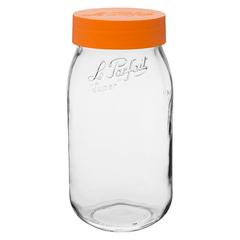 Le Parfait 2000ml (2L) Super Storage Jar with Orange Screwtop Lid (Single)