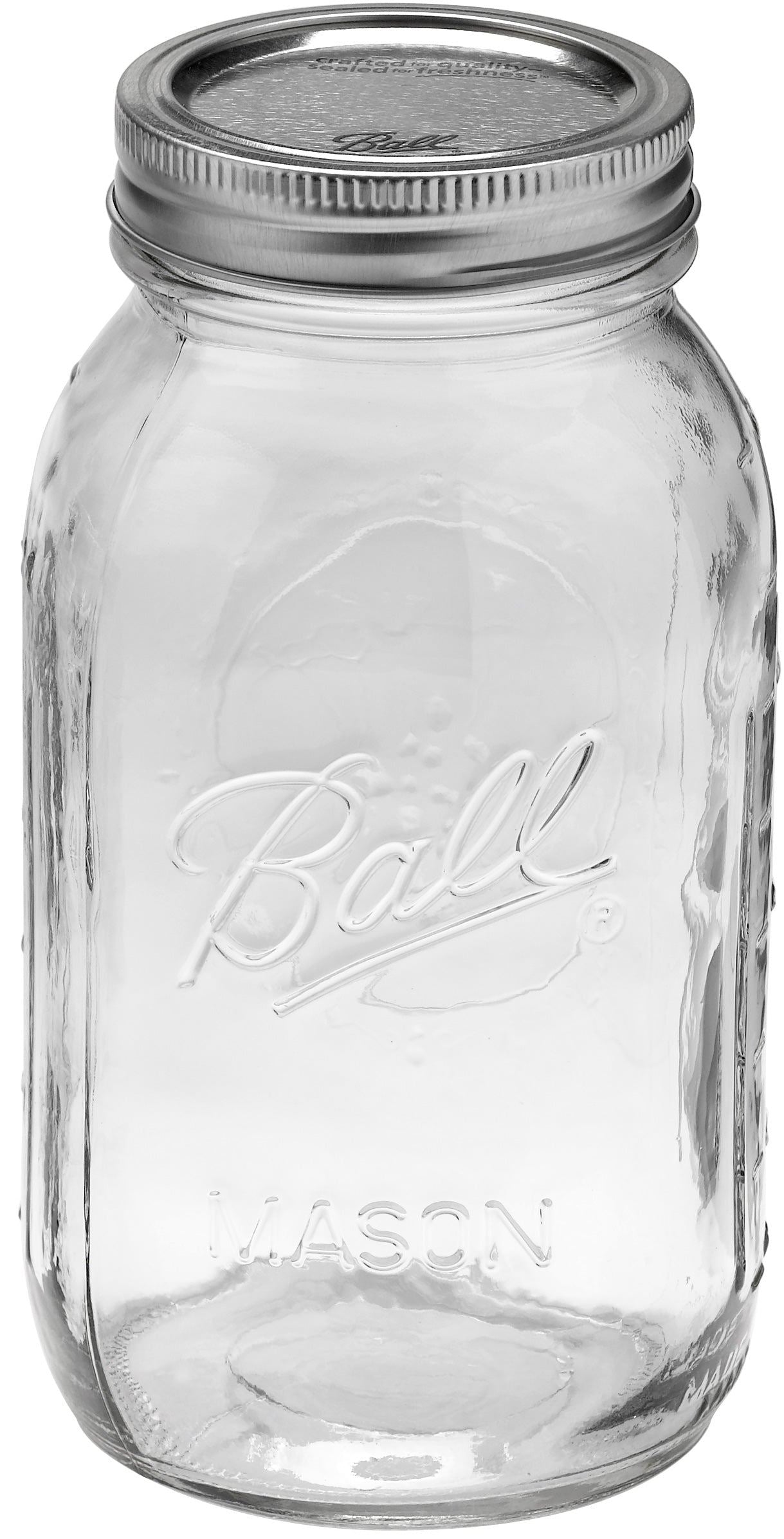 Ball Mason 32oz (945ml) Quart Regular Mouth Preserving Jar with Lid and Band (Single)