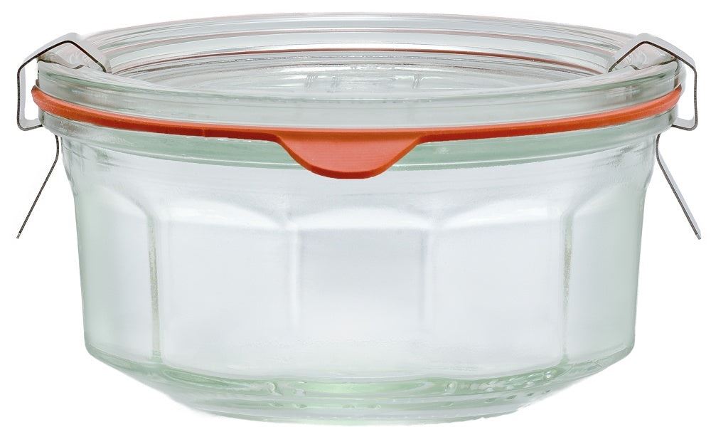 Weck Rex 290ml Multi-Faceted Preserving Jar with Seal, Lid, and Clips (Single)
