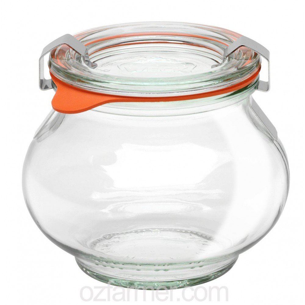 Weck 220ml Deco Preserving Jar with Seal, Lid, and Clips (Single)