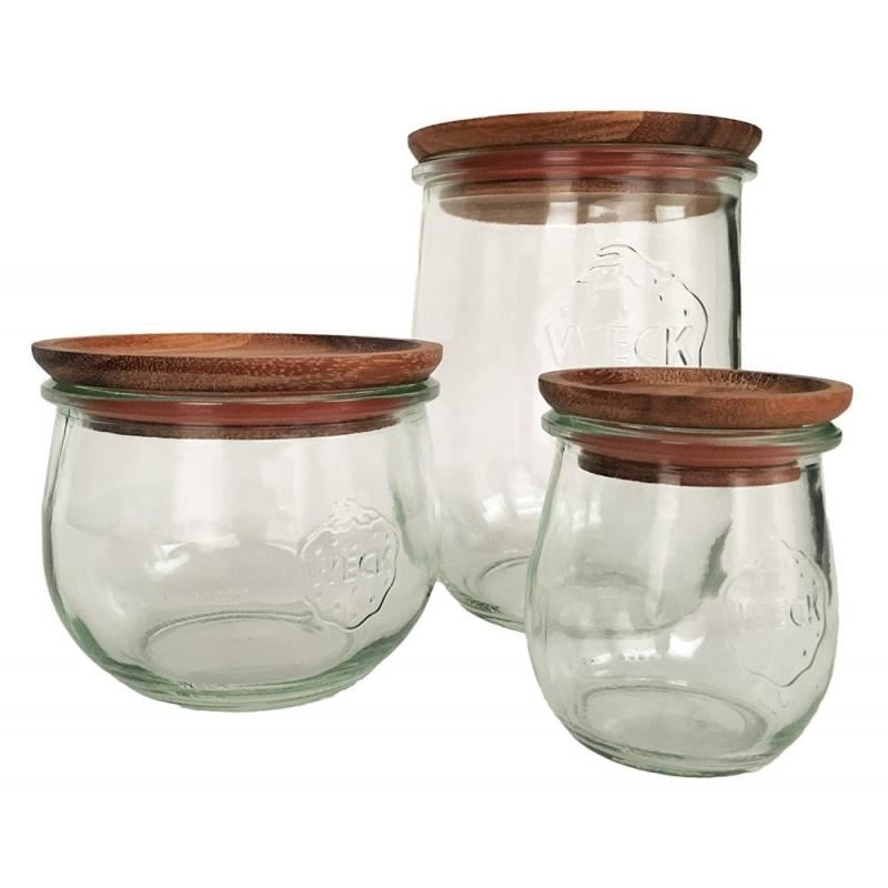 Large Wooden Lids with Seal to Suit Weck Jars Multi Pack 12 - Ball Mason Australia