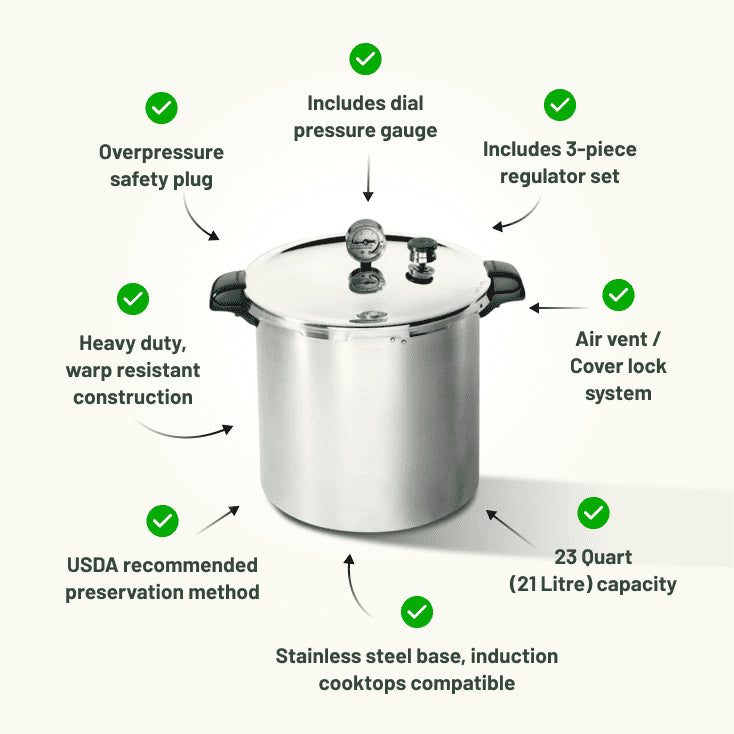 Presto Canner Starter Kit with 23 Quart canner, Canning Accessories Kit, Spare Gasket and Canning Rack - Ball Mason Australia