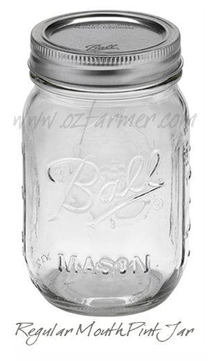 12 x Pint REGULAR Mouth Jar and Lid Ball Mason Case - Ball Mason Australia