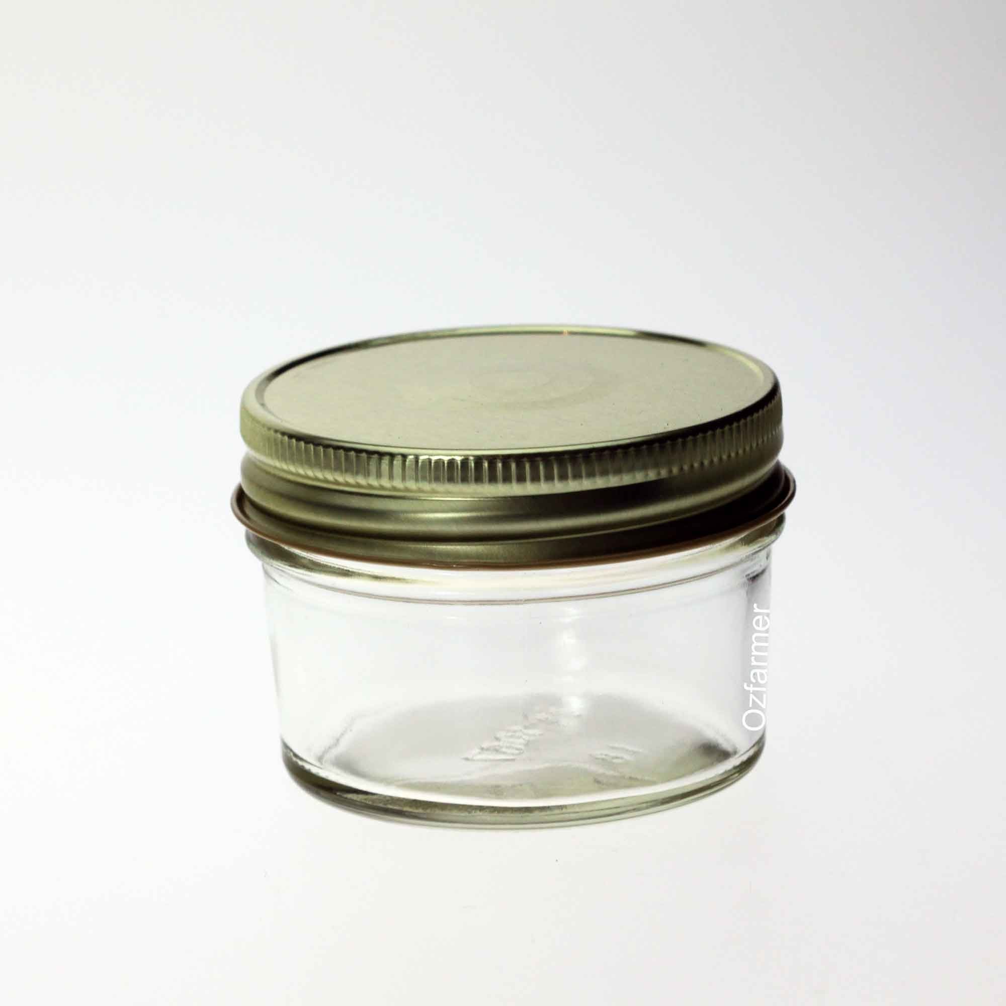 24 x Bell Smooth 120ml / 4oz Jam Jelly Regular Mouth Jars BLACK LIDS - Ball Mason Australia