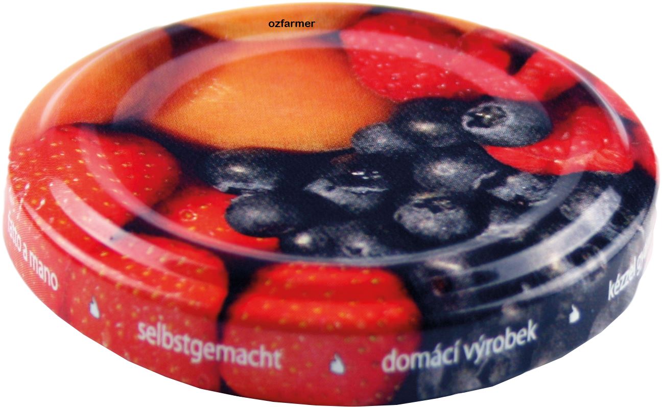 50 x 48mm TWIST TOP Lids with Fruit Pattern - Ball Mason Australia