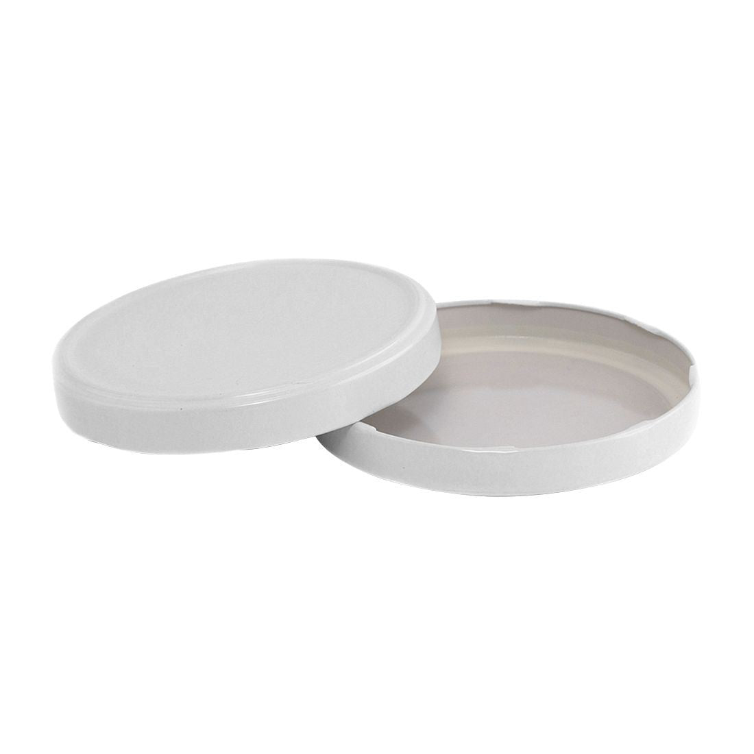 110mm Twist Top Tin Lid with Food Safe Lining in White (Single)