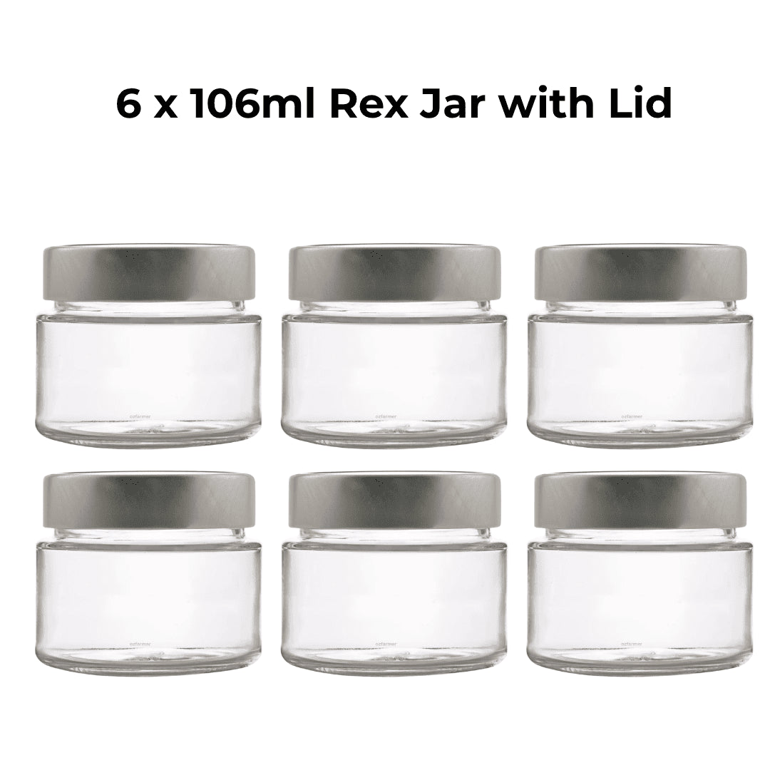6 x 106ml Rex Jar with Lid - Ball Mason Australia