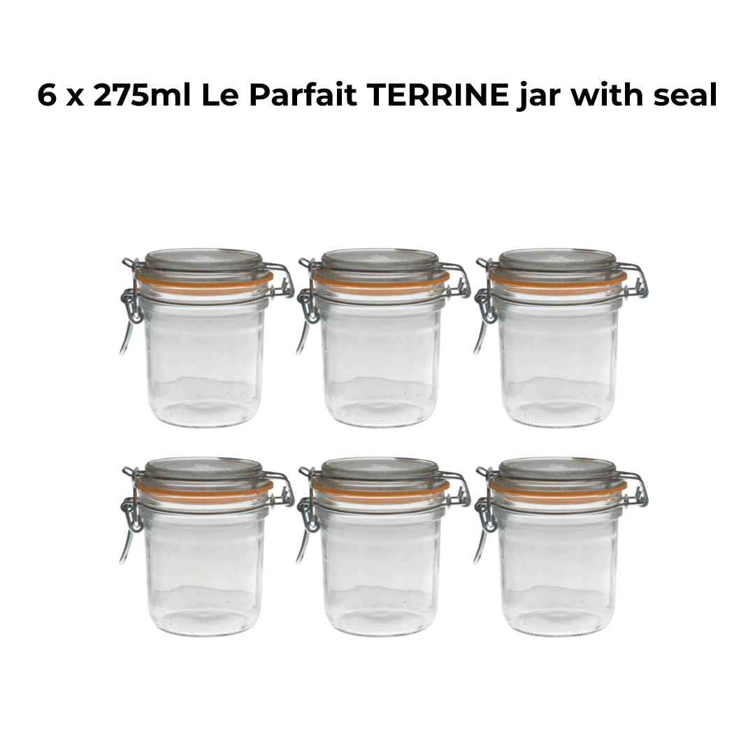 6 x 275ml Le Parfait TERRINE jar with seal - Ball Mason Australia