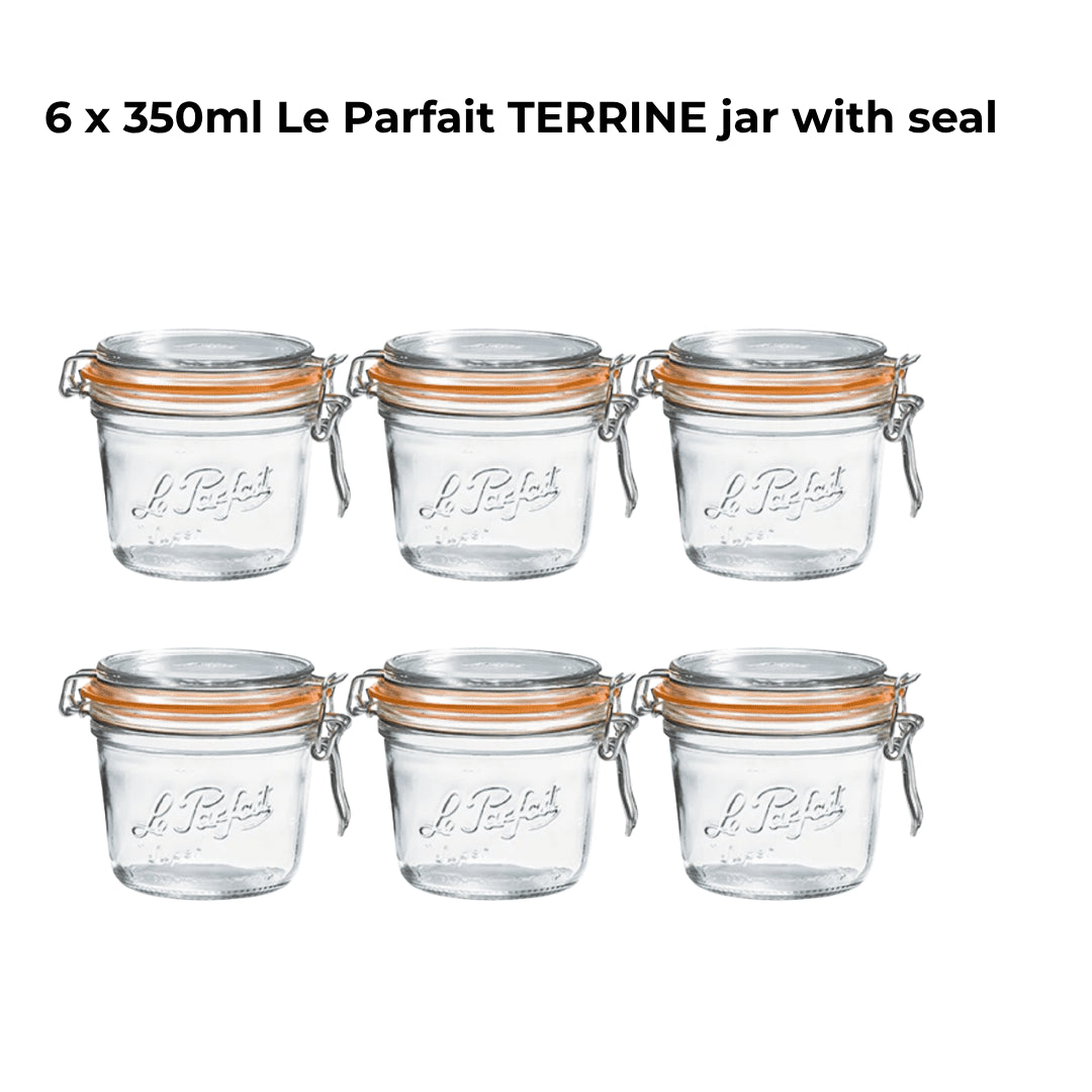 6 x 350ml Le Parfait TERRINE jar with seal - Ball Mason Australia