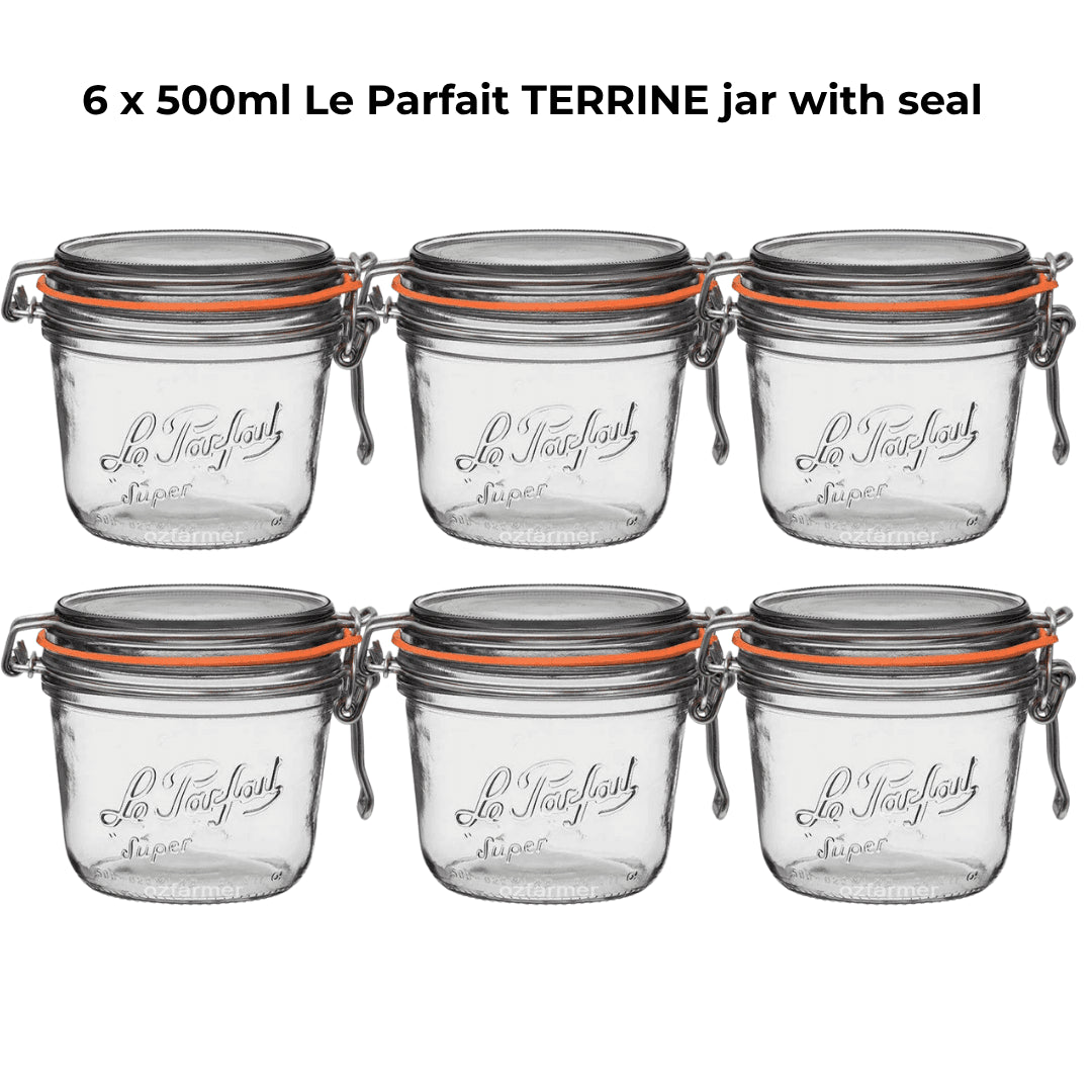 6 x 500ml Le Parfait TERRINE jar with seal - Ball Mason Australia