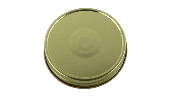 70mm SCREW TOP Lid with Hi - Heat Plastisol and safety button GOLD - Ball Mason Australia