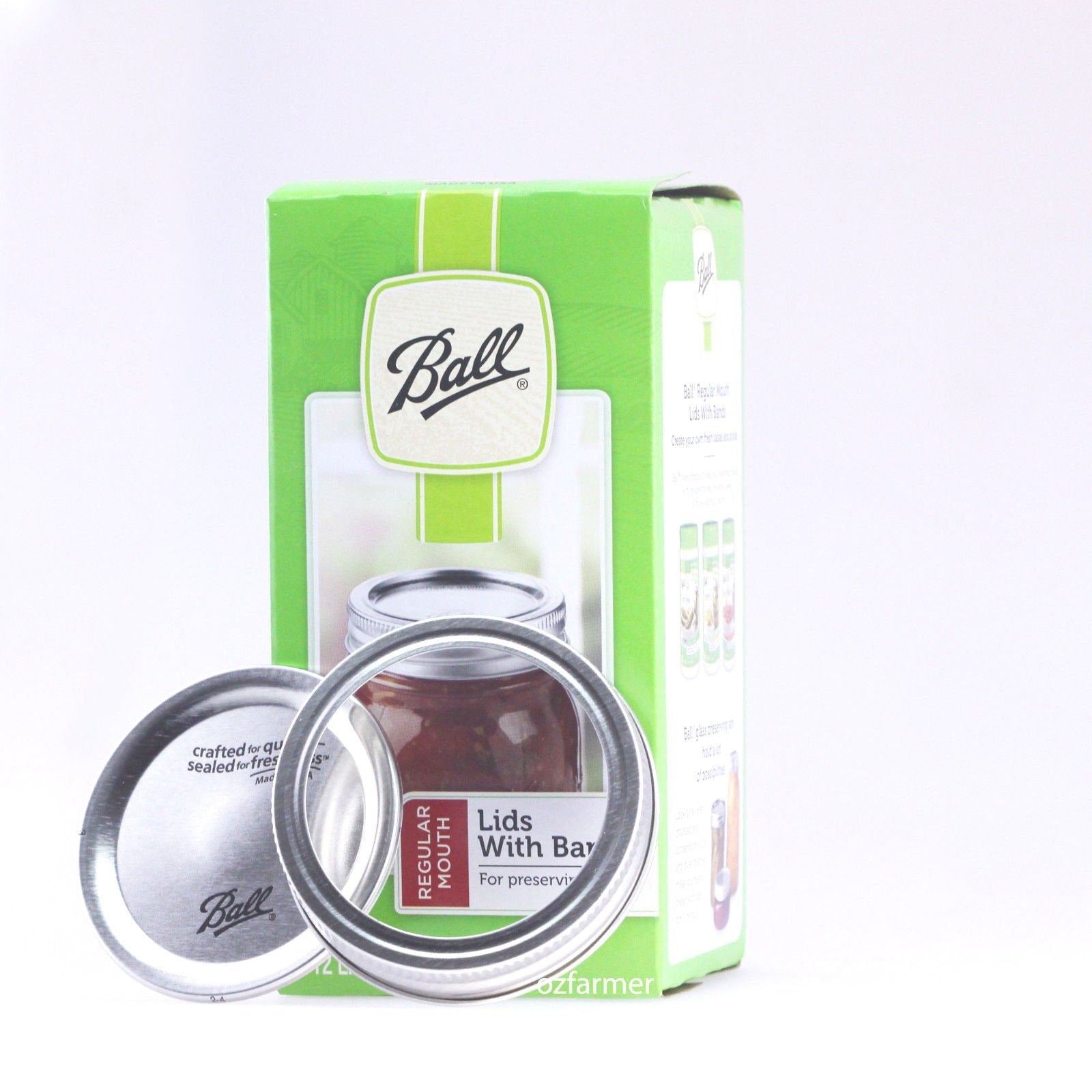 Ball Mason REGULAR Mouth Jar Lids and Bands Preserving Canning - Box of 12 - Ball Mason Australia