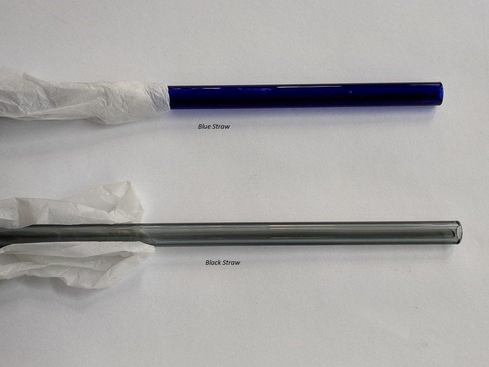 Bent Glass Drinking Straw 9mm - Blue - Ball Mason Australia