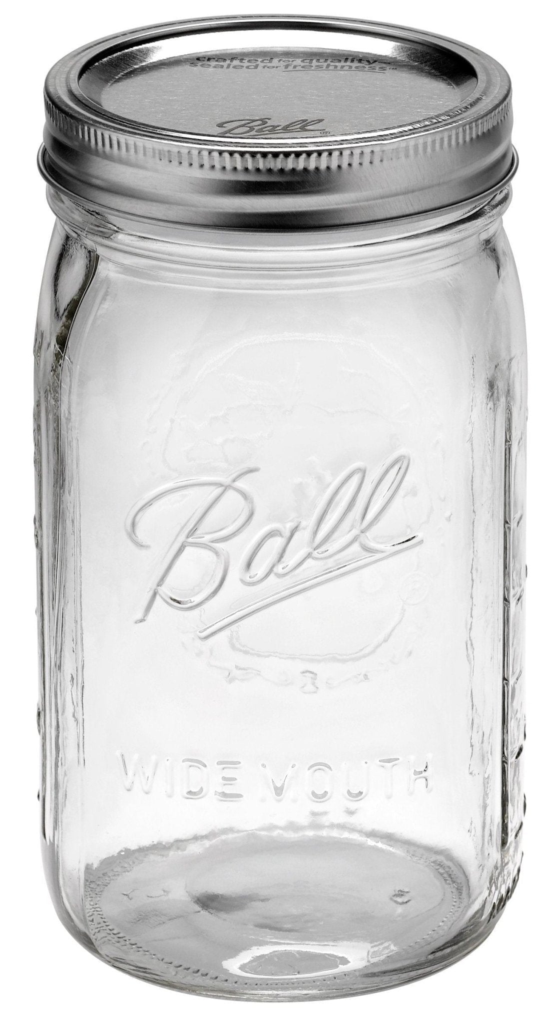 Quart WIDE Mouth Glass Jar and BPA Free Lid Ball Mason - SINGLE - Ball Mason Australia